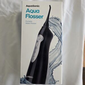 AquaSonic Water Flosser, Cordless, Rechargeable, Black, NEW